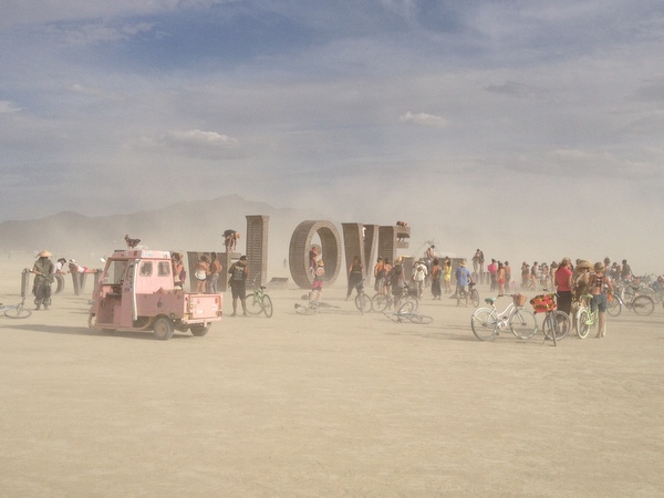 Burning Man 2014 Love sign art installation