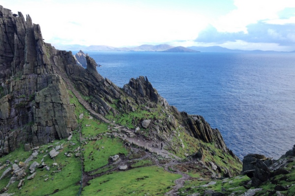 Skellig Michael Blick von oben Skellig Michael Kerry Westküste Irland Blick von oben
