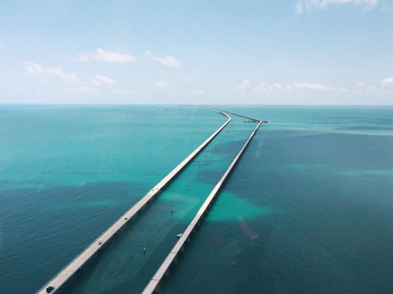 Seven Mile bridge Florida Keys aus der Luft
