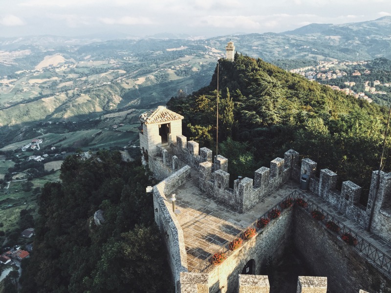 San Marino Blick Monte Titano Türme