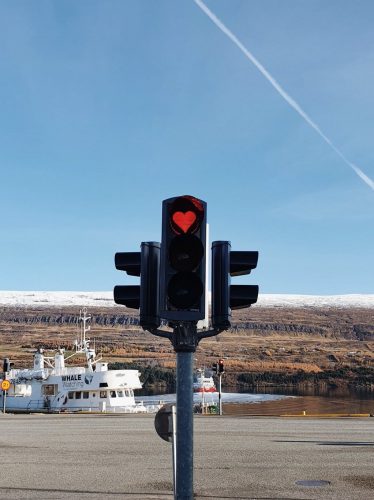 Ampel Herz Akureyri Island