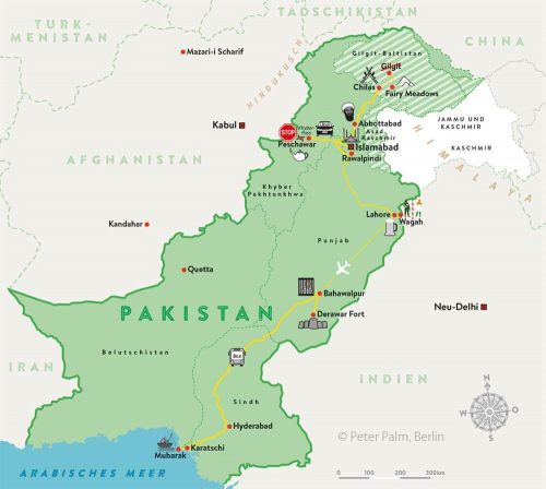 Pakistan Reiseroute