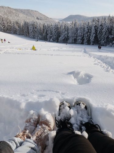 Pause im Schnee