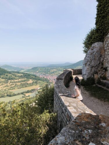 Ruine Reussenstein Blick von der Mauer