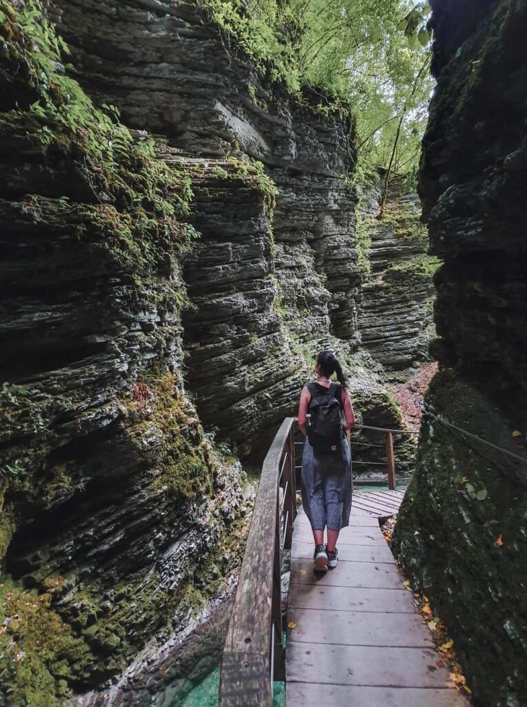 Kozjak Wasserfall Slowenien wandern Klamm