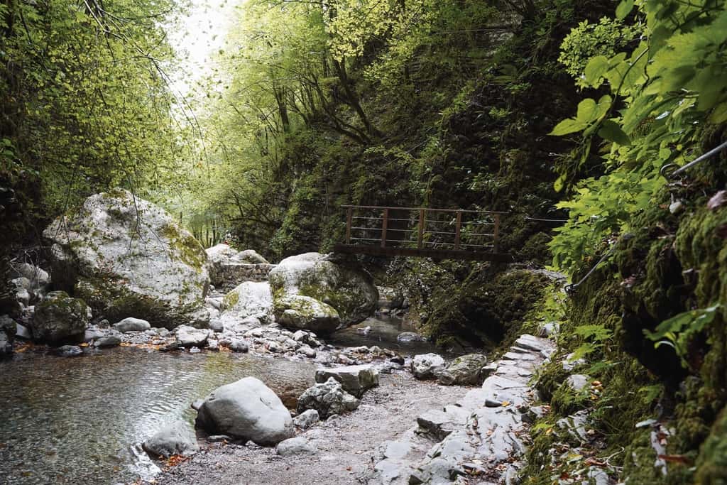 Slowenien Alpen Wanderung zum Kozjak Wasserfall